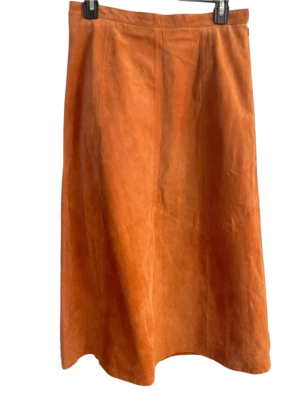 NWT Vintage Terry Lewis 100% Leather Rust Maxi Skirt Size 12 - Picture 5 of 11